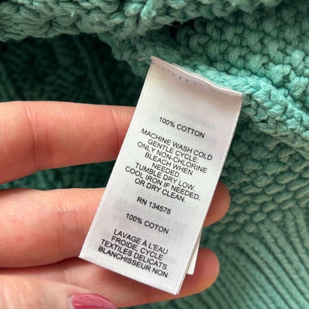 Vineyard Vines Cable Knit Sweater Womens Size Large Green Heavy Thick Winter - Picture 6 of 6